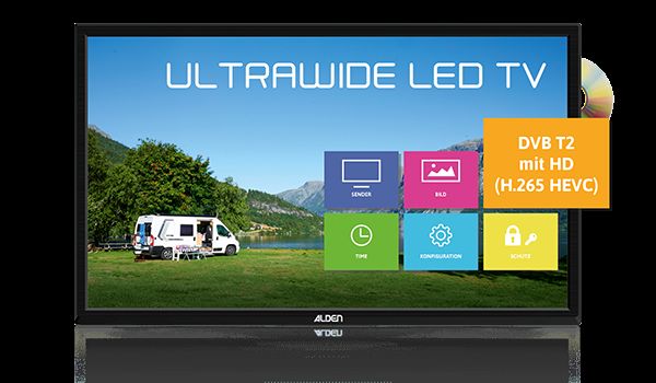 ALDEN A.I.O. EVO HD LED TV Ultrawide 22" mit integrierter Antennensteuerung